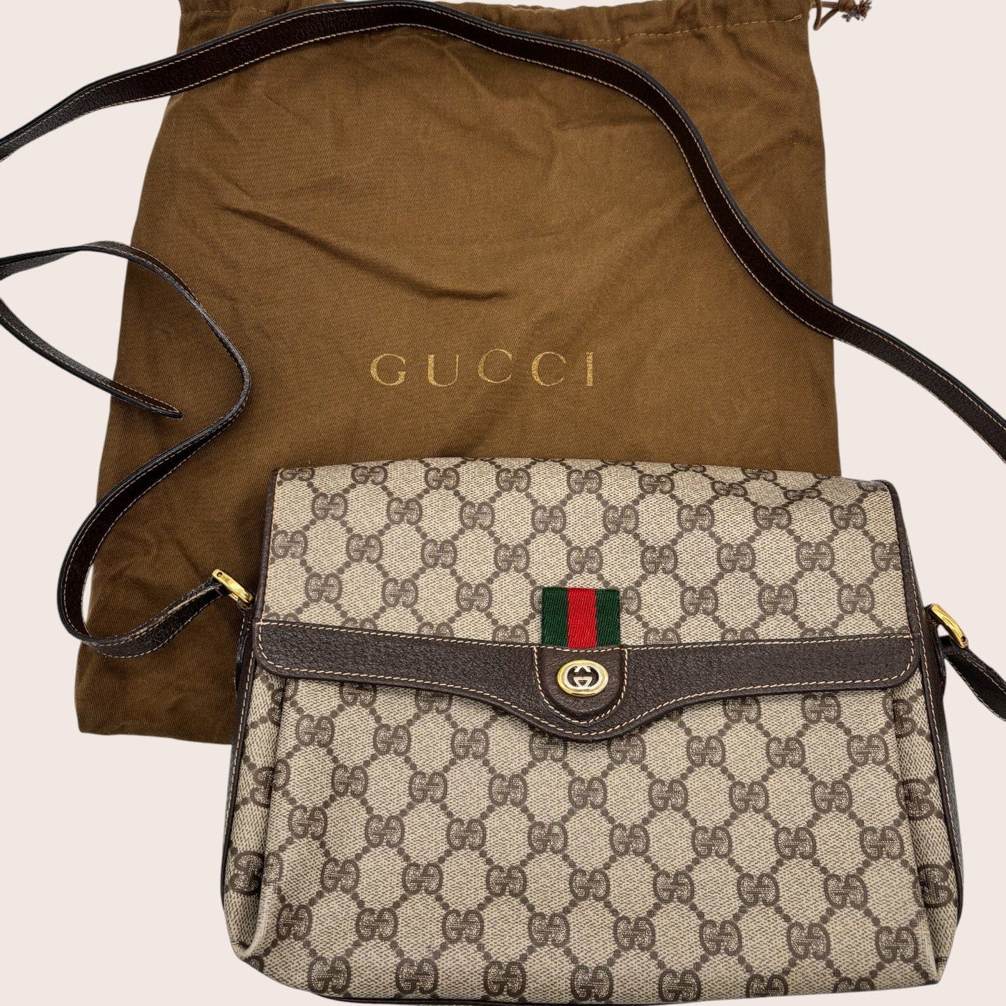 Gucci Supreme Web Sherry Crossbody Bag – Vintage 1970er Jahre