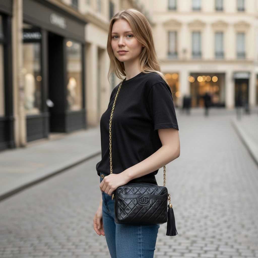 Chanel Vintage Bijoux Camera Bag – Schwarz