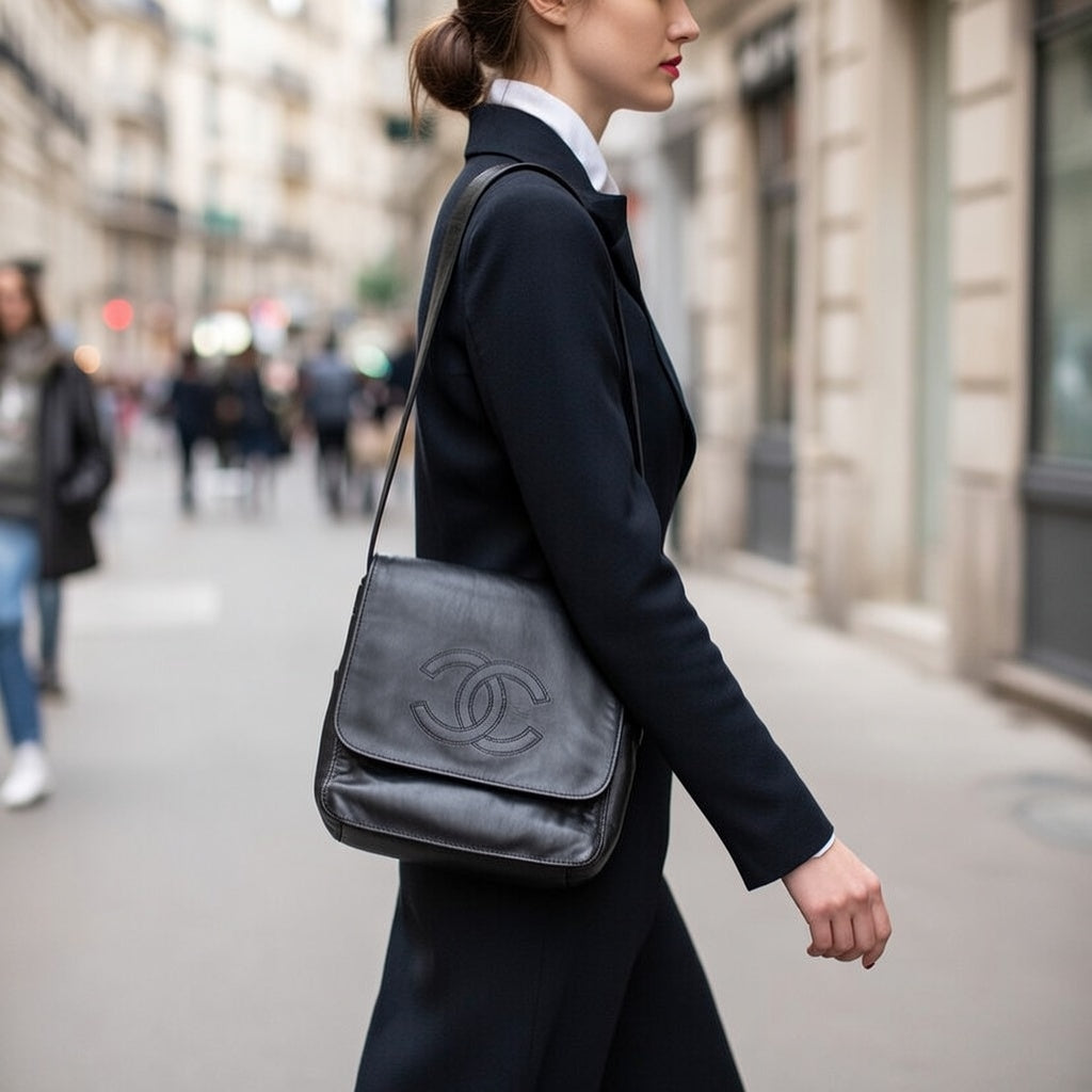 Chanel Shoulder Bag Lammleder Tragefoto 