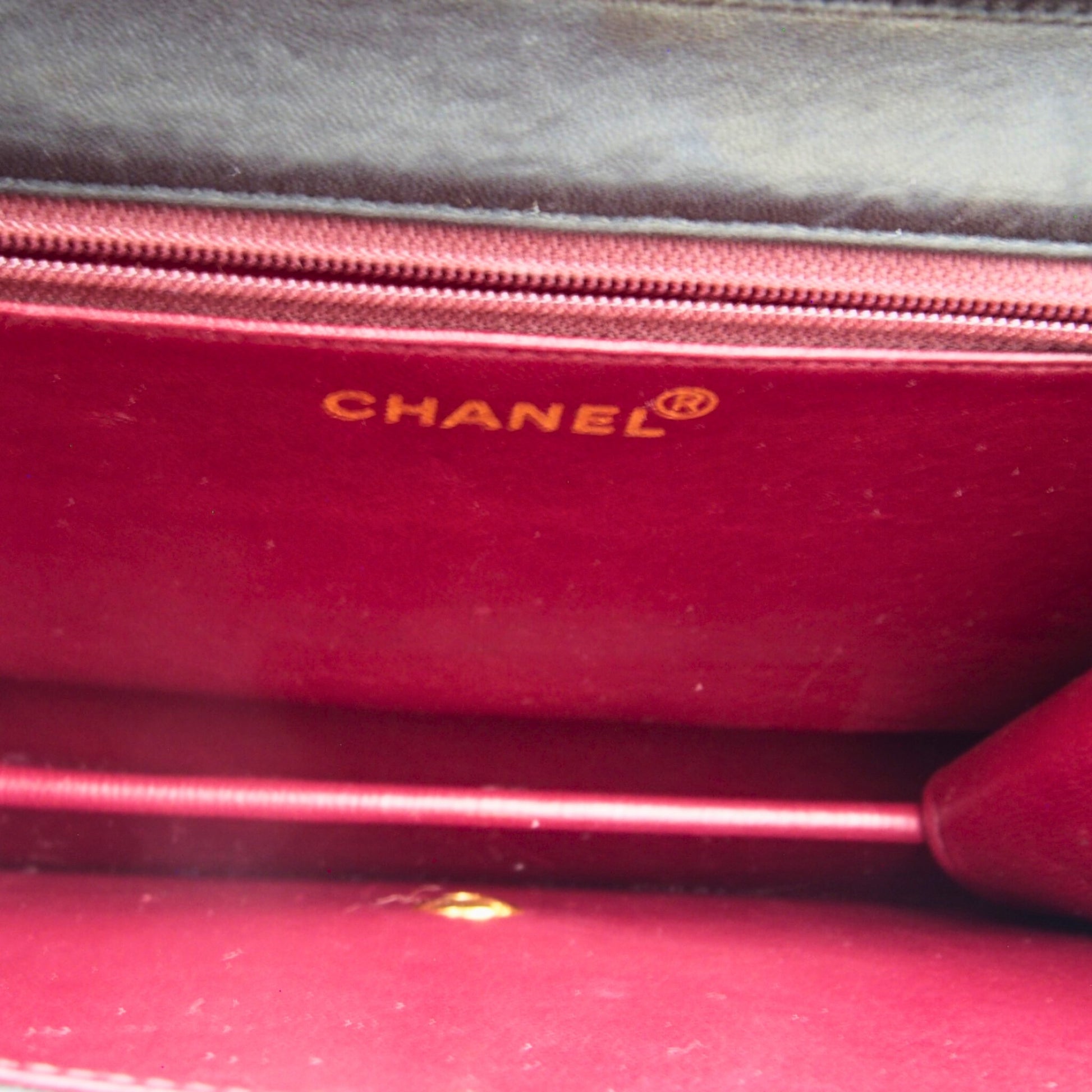 Chanel Single Flap Innentasche mit Chanel Druck