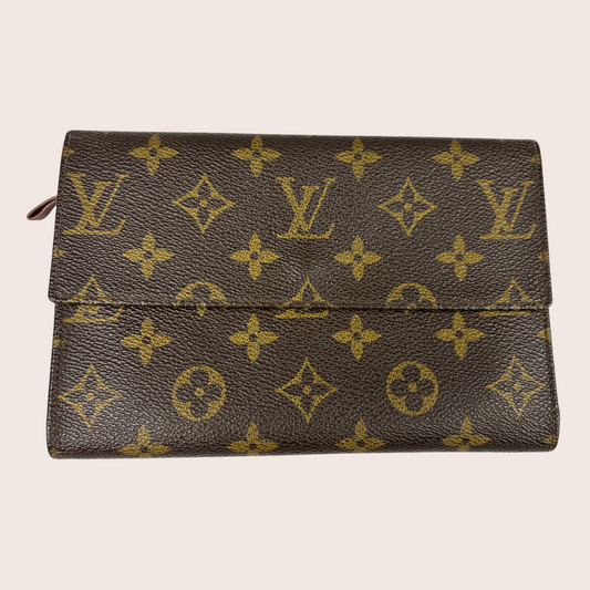Louis Vuitton Portefeuille International Vintage 80er Monogram Canvas Frontansicht geschlossen
