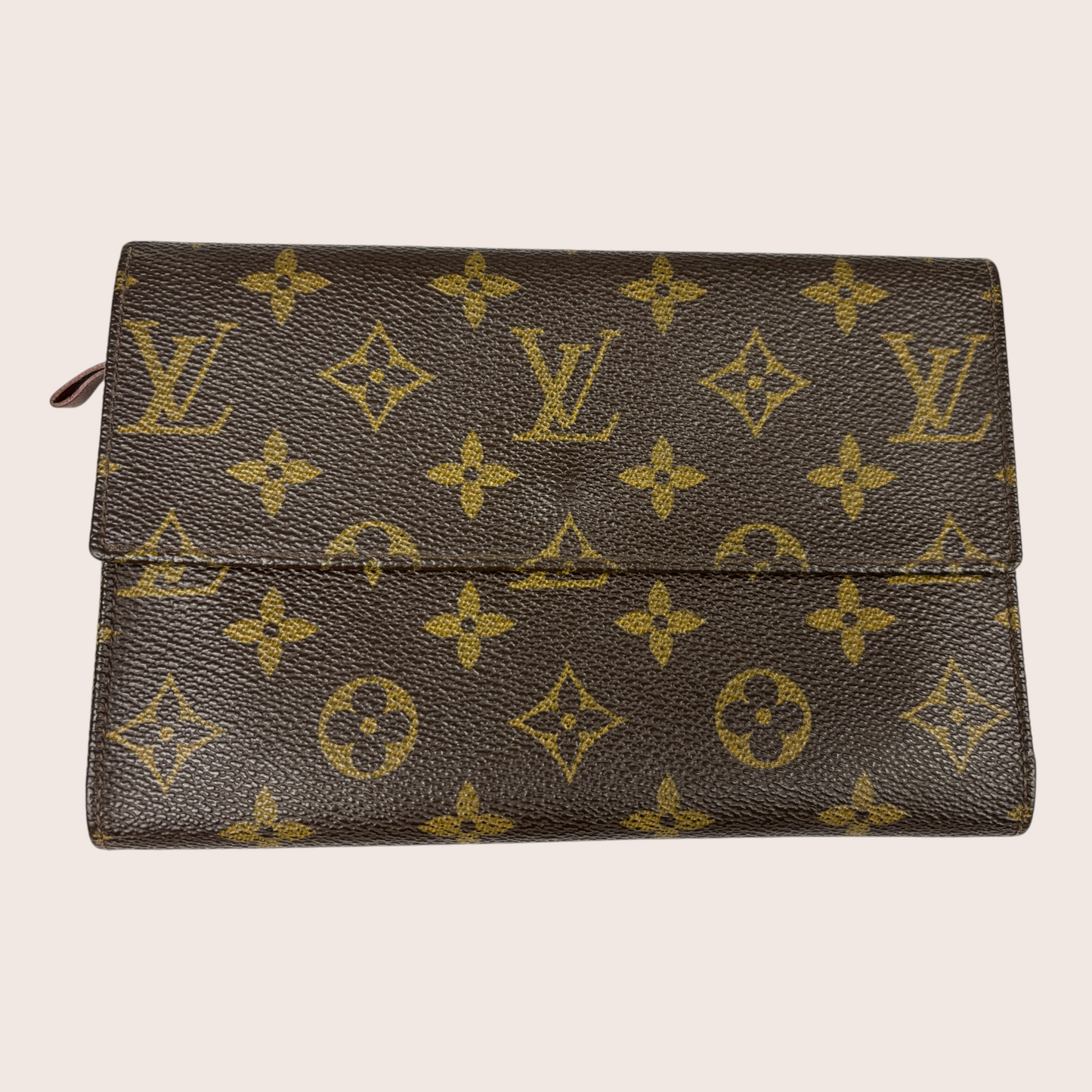Louis Vuitton Portefeuille International Vintage 80er Monogram Canvas Frontansicht geschlossen
