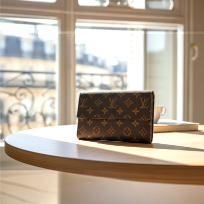 Louis Vuitton Portefeuille International 80s Vintage Monogram Wallet im Interior Styling