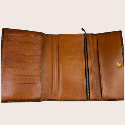 Louis Vuitton Portefeuille International Vintage Innenraum Kartenfächer und Münzfach