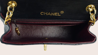 Chanel Mini Bijoux Vintage – Schwarzes Lammleder