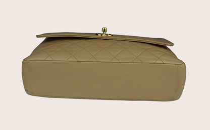 Chanel Single Flap Vintage Tasche – Beiges Lammleder