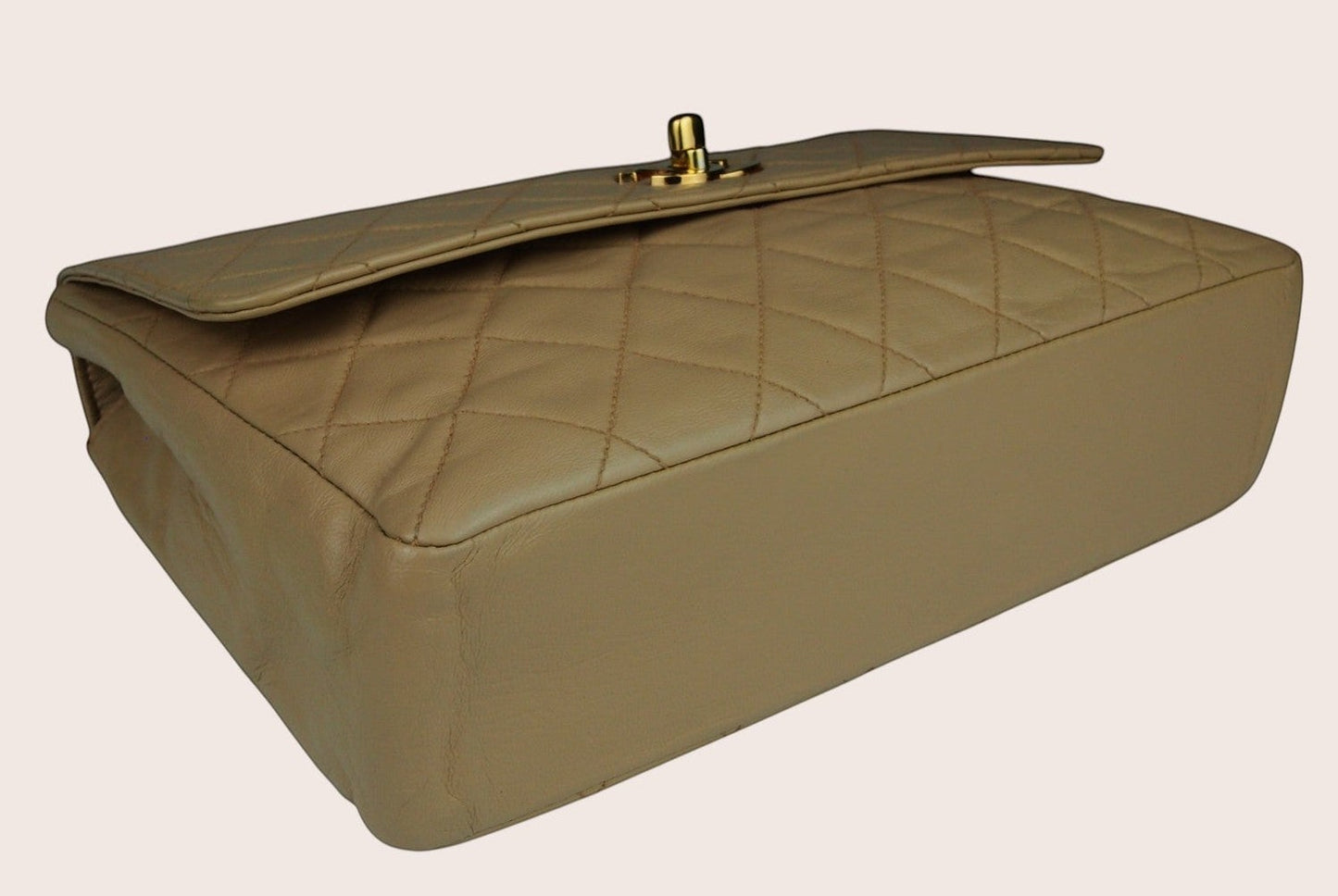 Chanel Single Flap Vintage Tasche – Beiges Lammleder