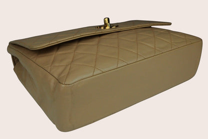 Chanel Single Flap Vintage Tasche – Beiges Lammleder