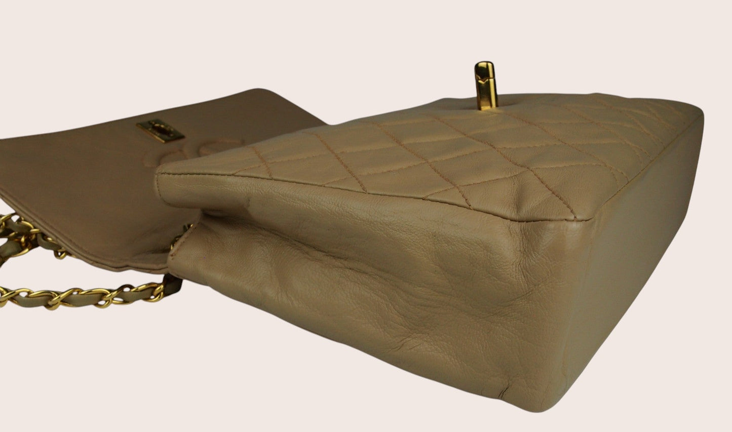 Chanel Vintage Single Flap – Beiges Lammleder