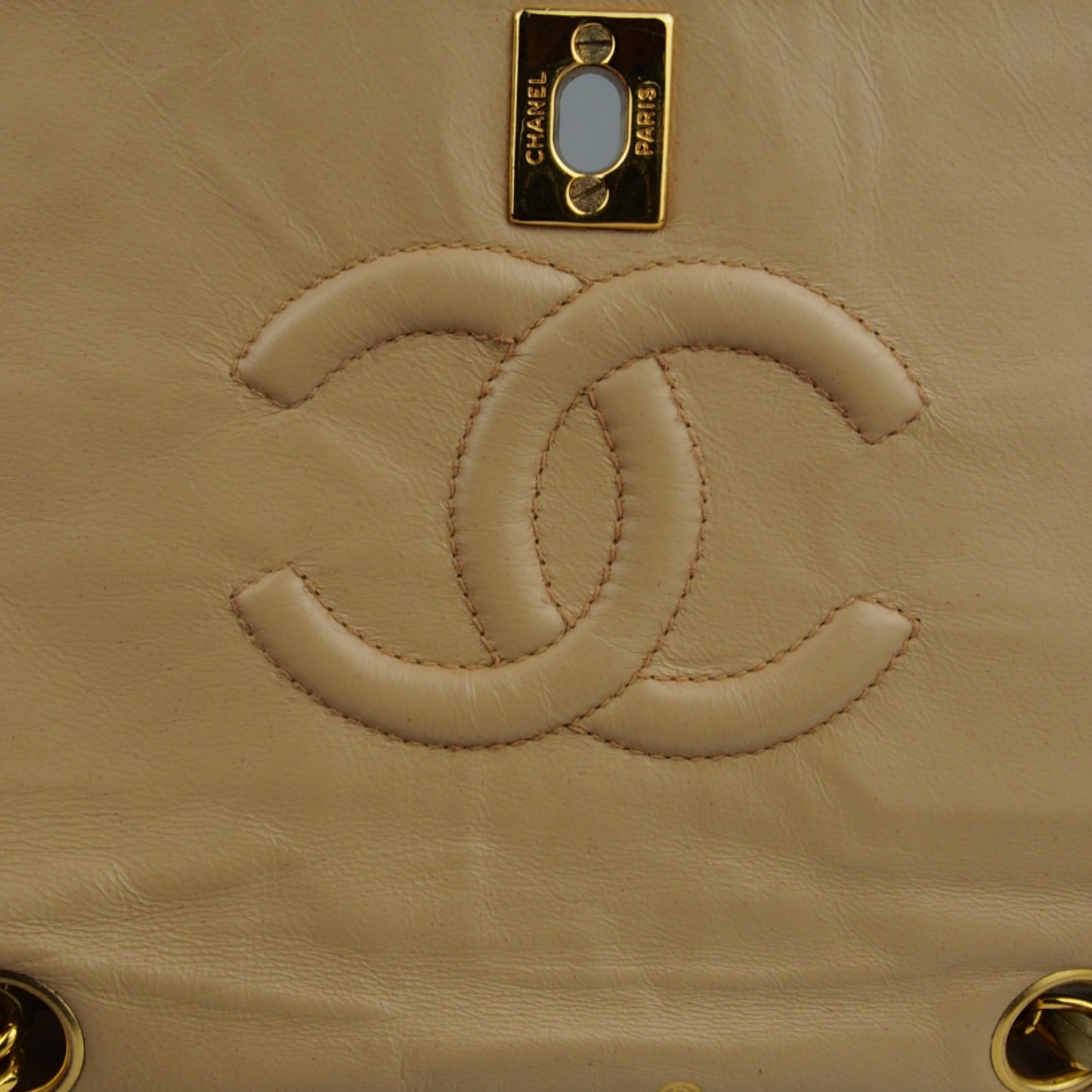 Chanel Vintage Single Flap – Beiges Lammleder