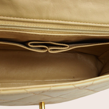 Chanel Single Flap Vintage Tasche – Beiges Lammleder