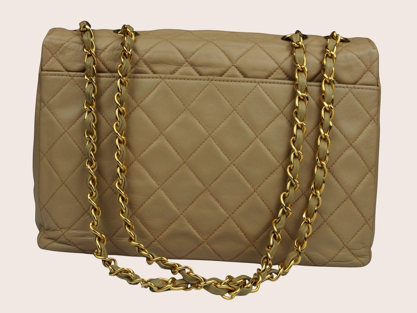 Chanel Single Flap Vintage Tasche – Beiges Lammleder
