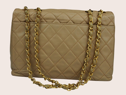 Chanel Single Flap Vintage Tasche – Beiges Lammleder