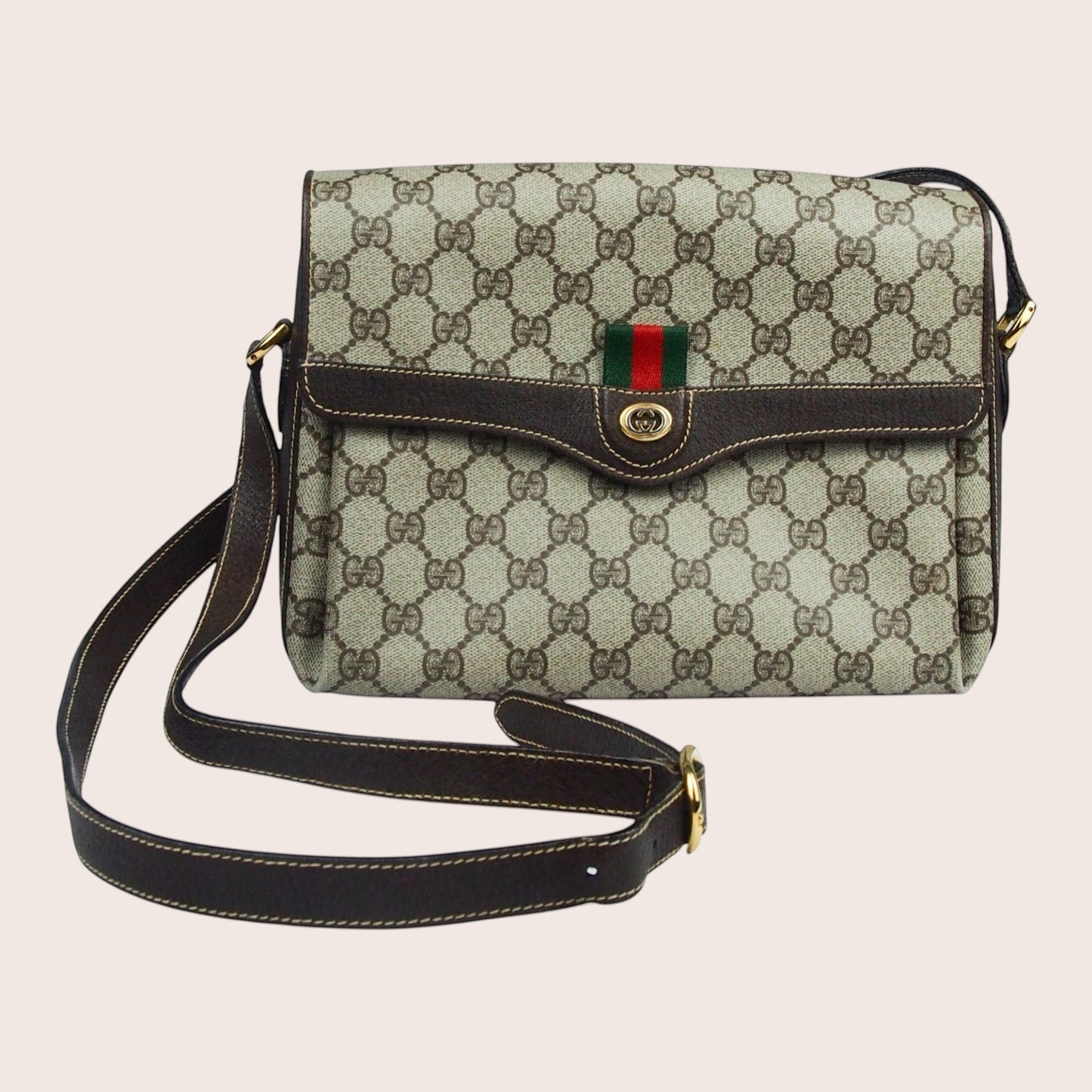 Gucci Supreme Web Sherry Vintage Crossbody Tasche – 1970er Jahre