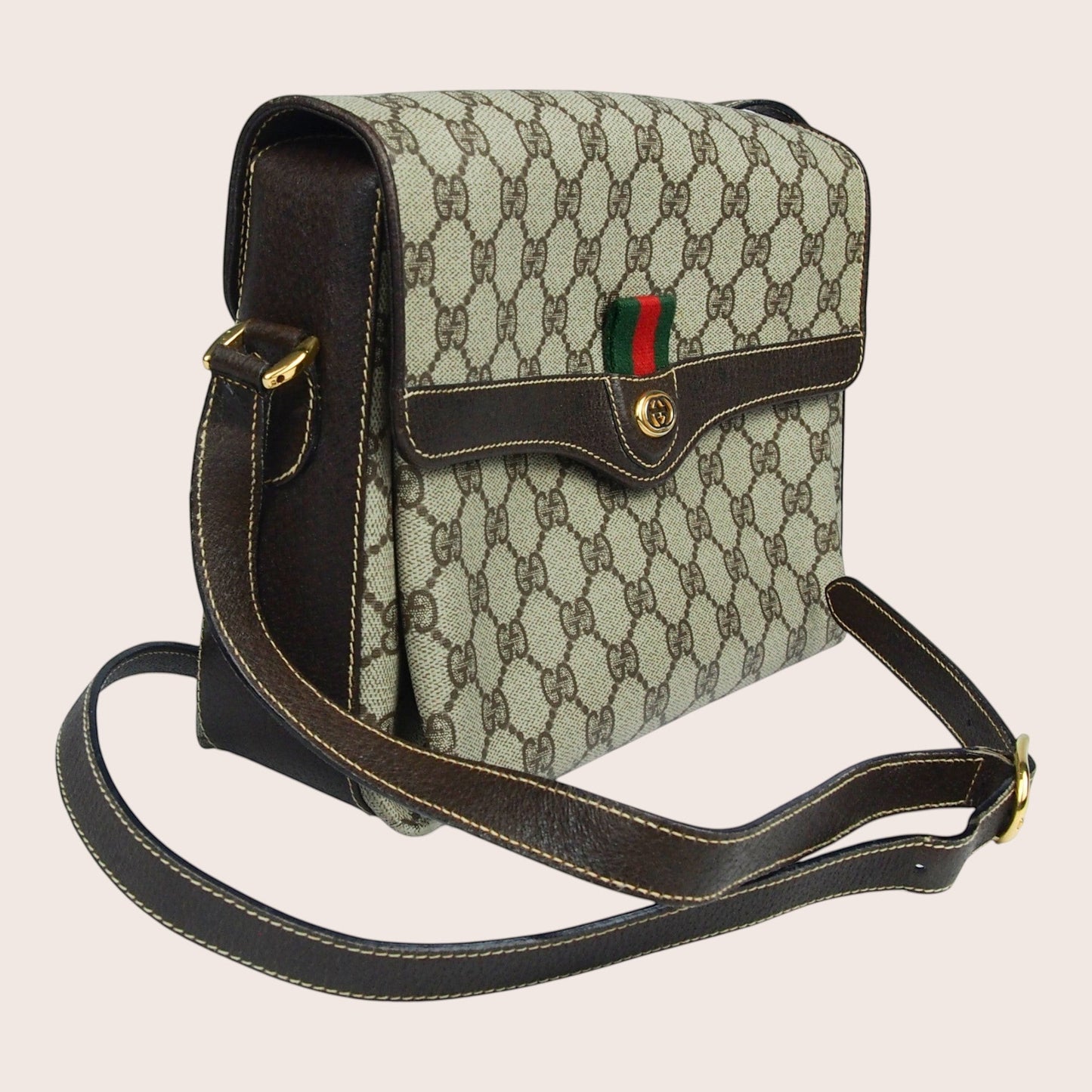 Gucci Supreme Web Sherry Vintage Crossbody Tasche – 1970er Jahre
