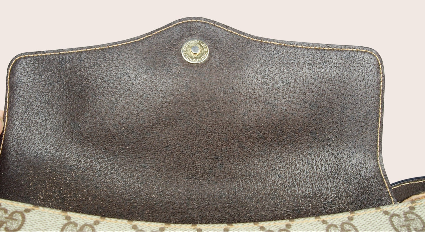 Gucci Supreme Web Sherry Vintage Crossbody Tasche – 1970er Jahre
