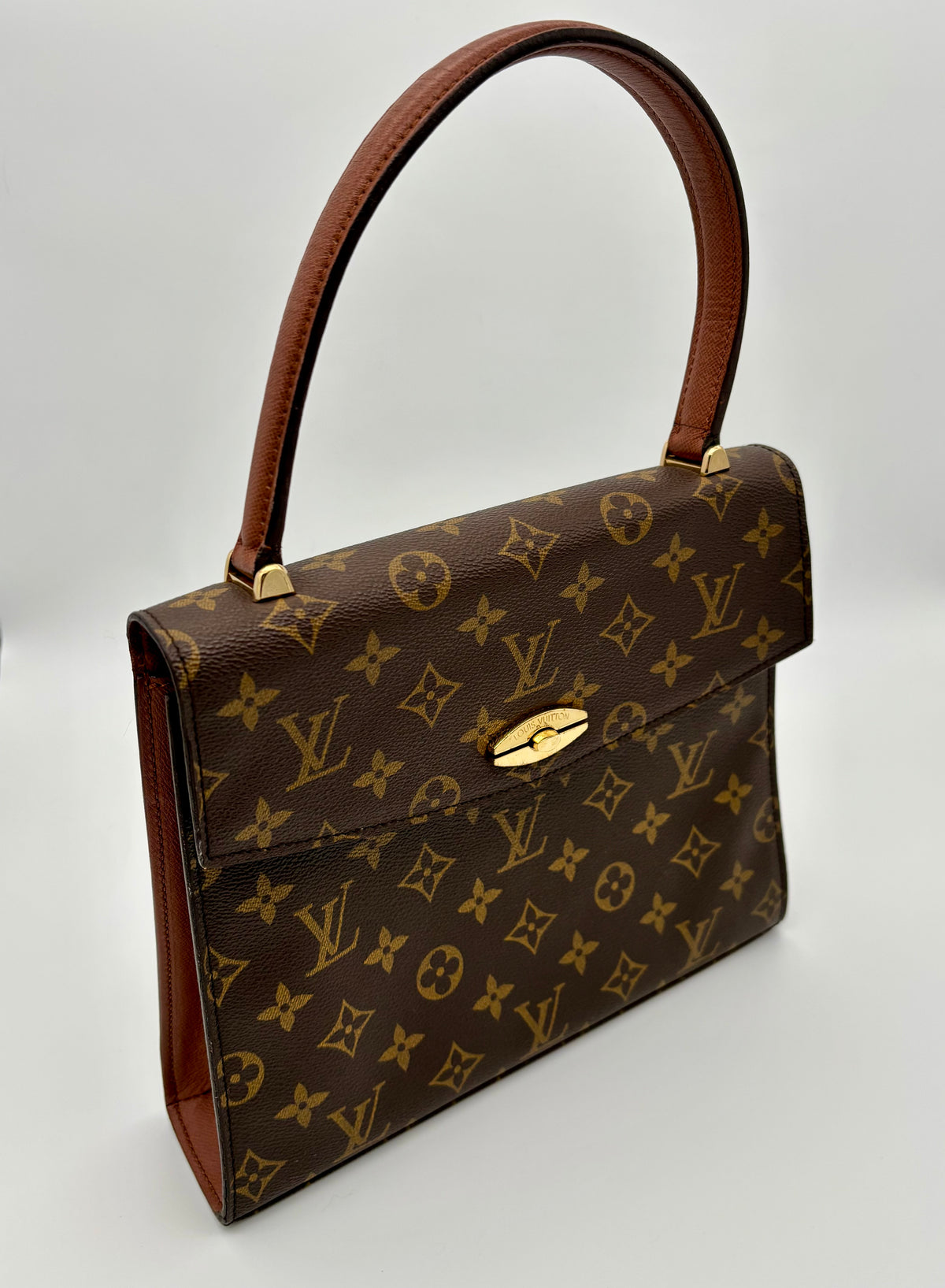 Louis Vuitton Malesherbes Vintage Tasche mit Monogramm-Muster und braunem Henkel